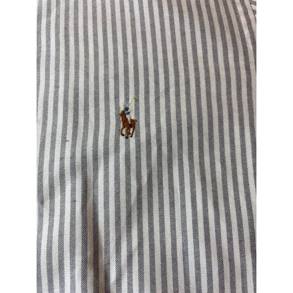 Ralph Lauren Classic Fit Striped Button-Down Shirt Mens XL-TG- Gray & White - Picture 4 of 11